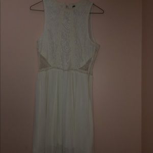 cream colored lace dress